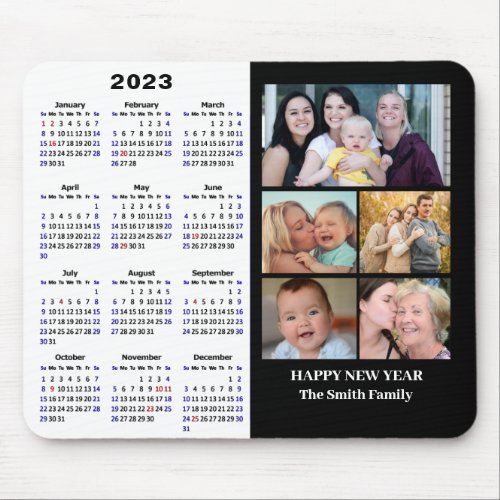 2023 Calendar Minimalist 5 Family Photo Modern Mouse Pad