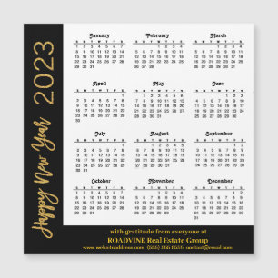 2023 Calendar Minimalist Corporate Magnetic Card