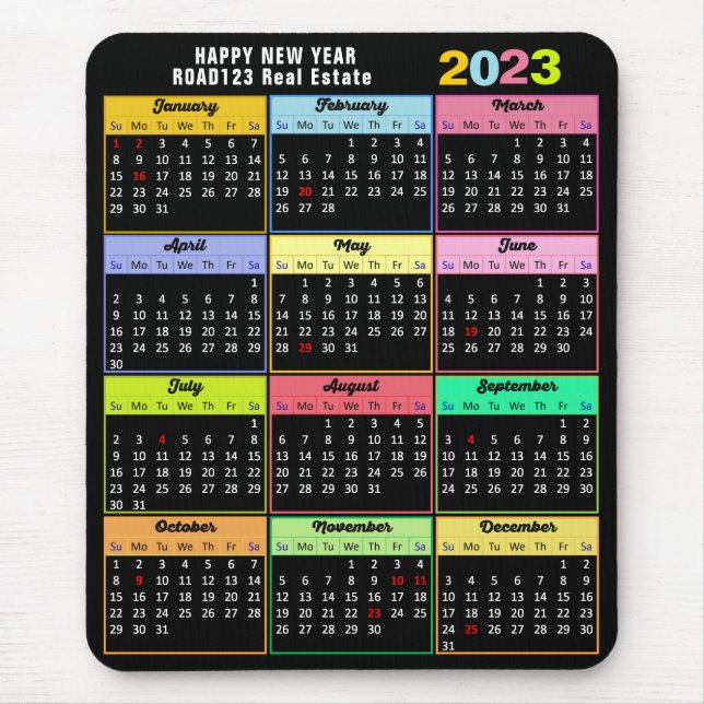 2023 Calendar Minimalist Custom Business Mouse Pad (Front)