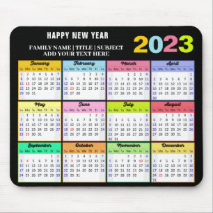 2023 Calendar Modern Custom Title Colorful Mouse Pad