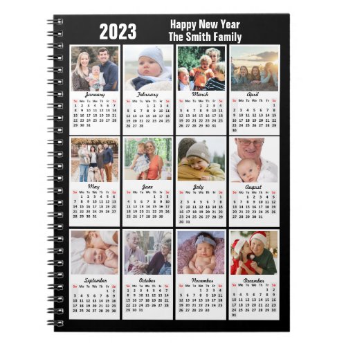 2023 Calendar Modern Family 12 Photo Custom Cute Notebook