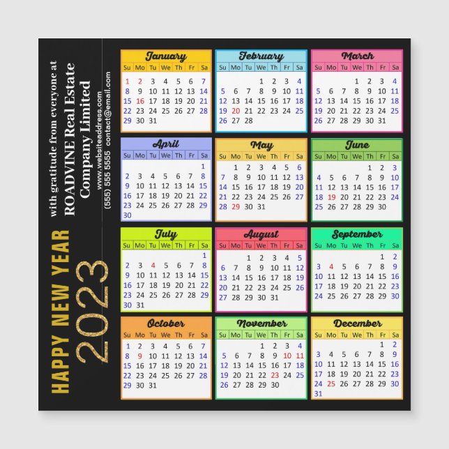 2023 Calendar Modern Simple Corporate Magnet Card (Front)