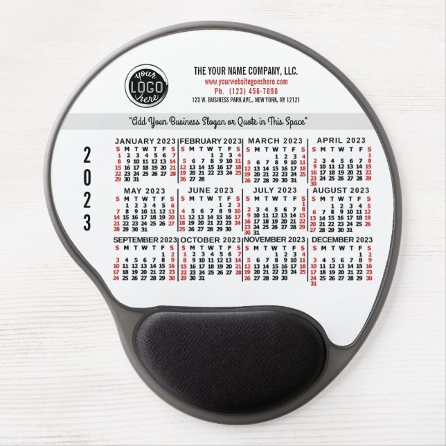 2023 Calendar (See Description for Newest Version) Gel Mouse Pad (Front)