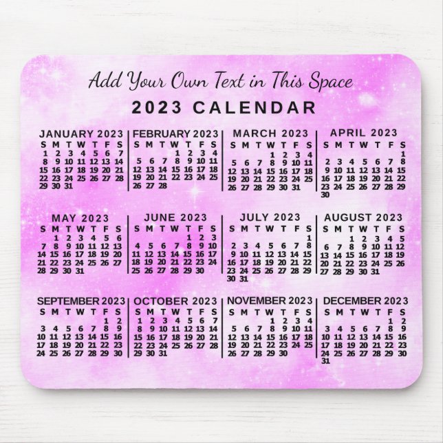 2023 Calendar (See Description for Newest Version) Mouse Pad (Front)
