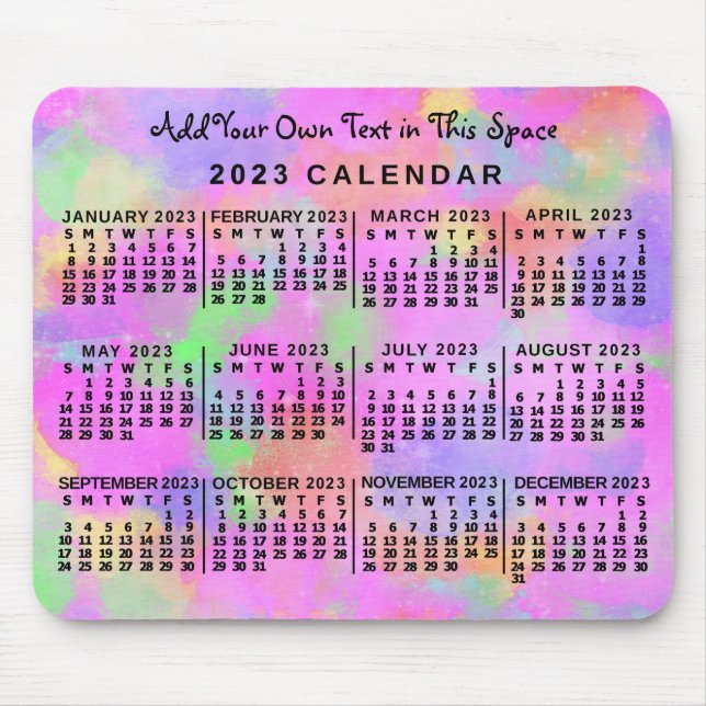 2023 Calendar (See Description for Newest Version) Mouse Pad (Front)
