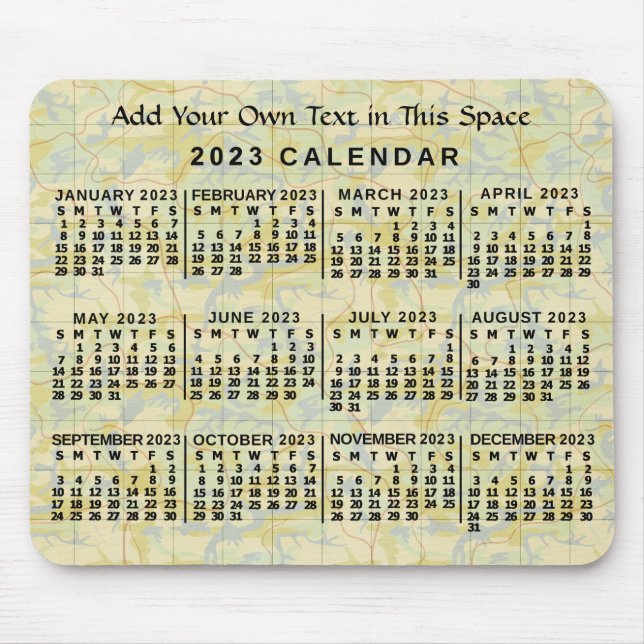 2023 Calendar (See Description for Newest Version) Mouse Pad (Front)