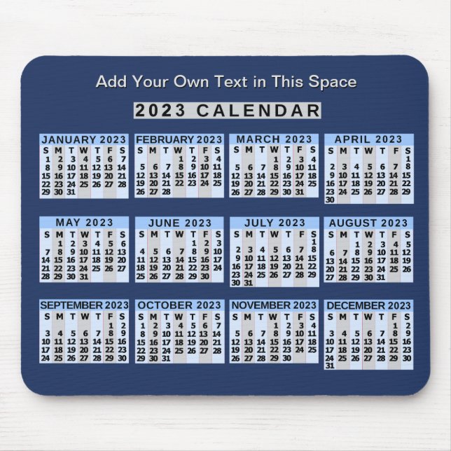 2023 Calendar (See Description for Newest Version) Mouse Pad (Front)