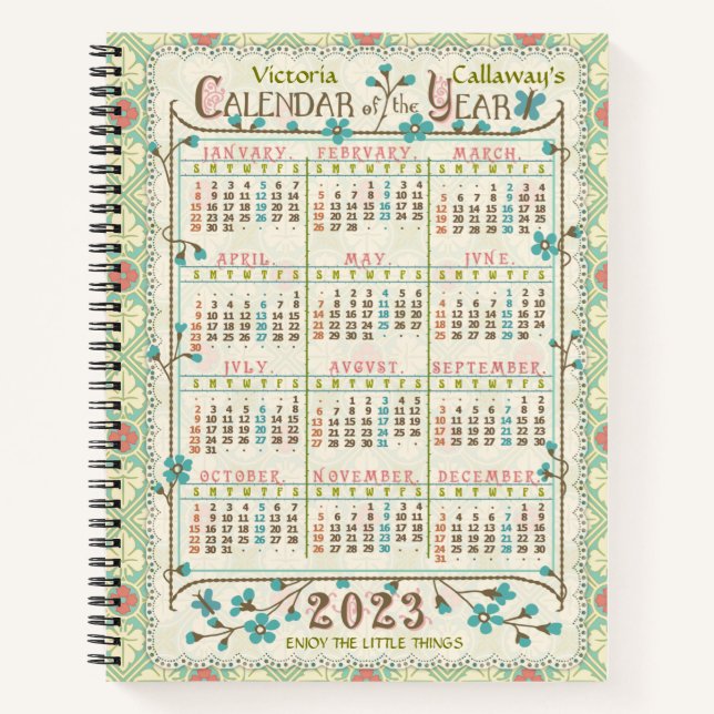 2023 Calendar (See Description for Newest Version) Notebook (Front)