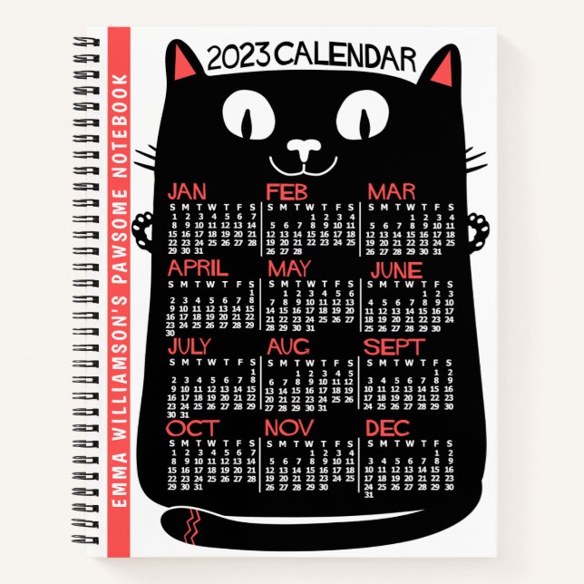 2023 Calendar (See Description for Newest Version) Notebook (Front)