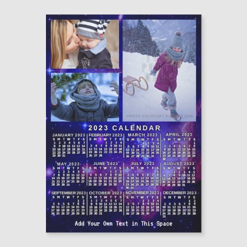 2023 Calendar Space Nebula 3 Custom Photos Magnet