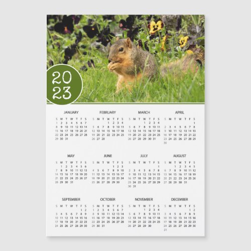 2023 Calendar Squirrel Photo Magnet