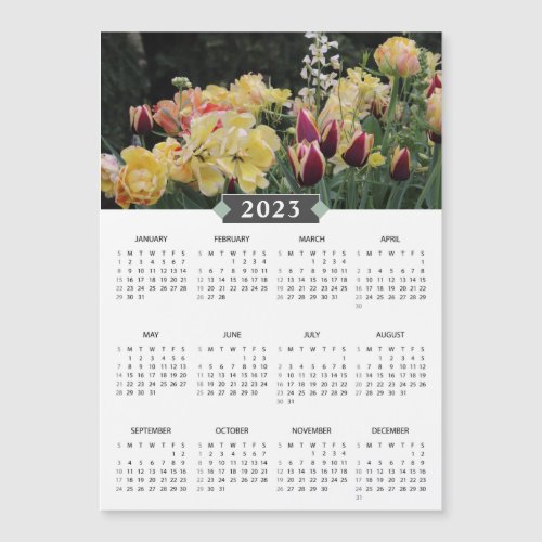 2023 Calendar Tulips Photo Magnetic Card