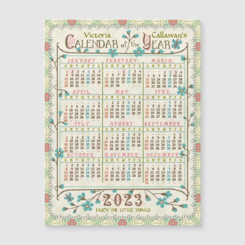 2023 Calendar Victorian Art Nouveau Small Magnet