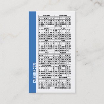 2023 Calendar Wallet Sized Business Card Blue by pixibition at Zazzle