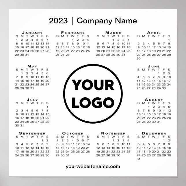 2023 Calendar with Company Logo and Name Poster (Front)