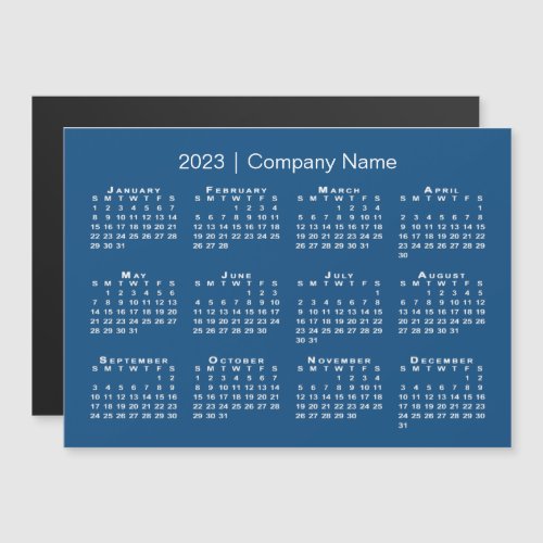 2023 Calendar with Company Name Blue Magnet