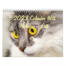 2023 Calendar With Holidays - Cats