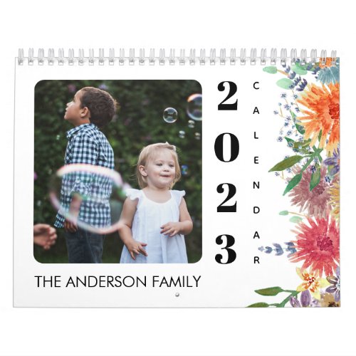 2023 Calendar With Holidays Family Photos Planner 