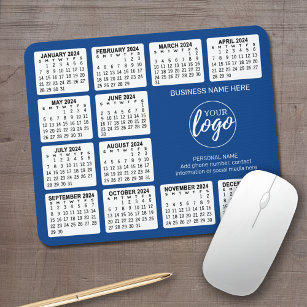 2023 Calendar with logo, Contact Information Blue Mouse Pad