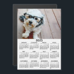 2023 Calendar with Photo Basic Black White Magnet<br><div class="desc">A very useful item for school or home office. A standard look for your home office or school locker. This shows a full year view of all dates.</div>