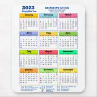 2023 Calendar with Public Holidays Modern Blue Mouse Pad | Zazzle 2023 Calendar with Public Holidays Modern Blue Mouse Pad | Zazzle