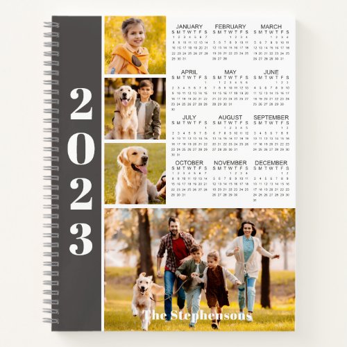 2023 Calendar Year At A Glance Photo Custom Color Notebook