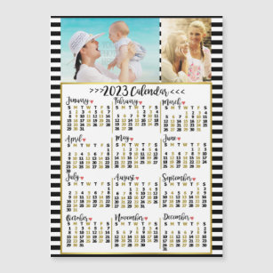 2023 Calendar Year Stripes   Custom Photos Magnet