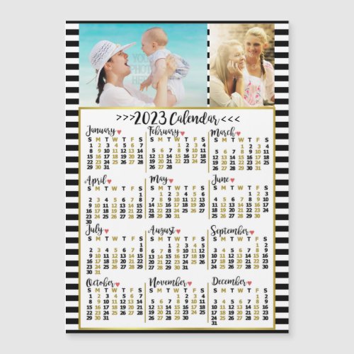 2023 Calendar Year Stripes  Custom Photos Magnet