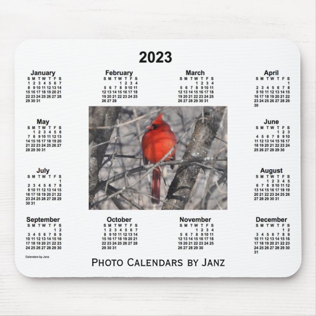 2023 Cardinal Framed Photo Calendar by Janz Mouse Pad (Front)