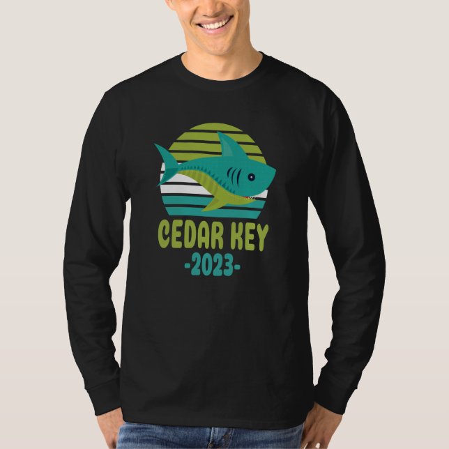 2023 Cedar Key Florida Shark T-Shirt (Front)