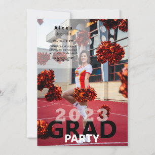 2023 Cheerleader Photo Graduation Party Invitation