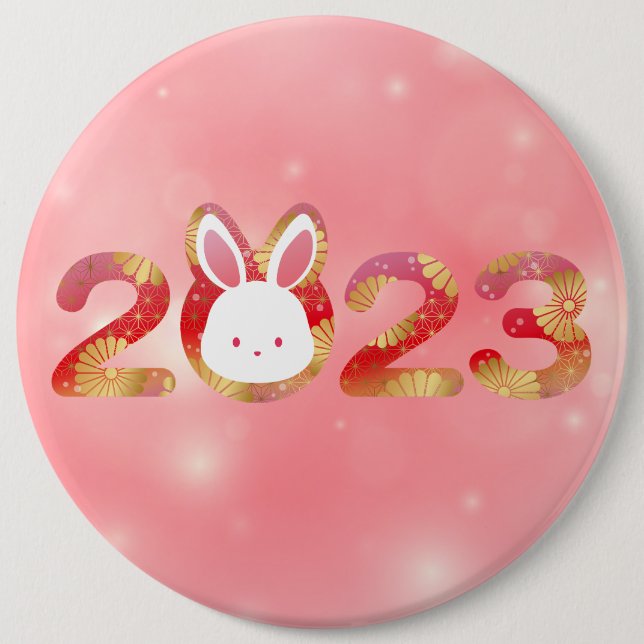 2023, Chinese New Year, Rabbit  Button (Front)