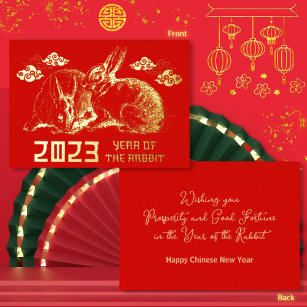  SICOHOME Happy Chinese New Year Card 2023 Folding Year of The  Rabbit Greeting Cards with Envelope Chinese Lunar Spring Festival Card  Happy Chinese New Year Rabbit Year Card for Kids