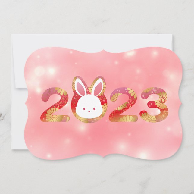 2023, Chinese New Year, Rabbit  Invitation (Front)