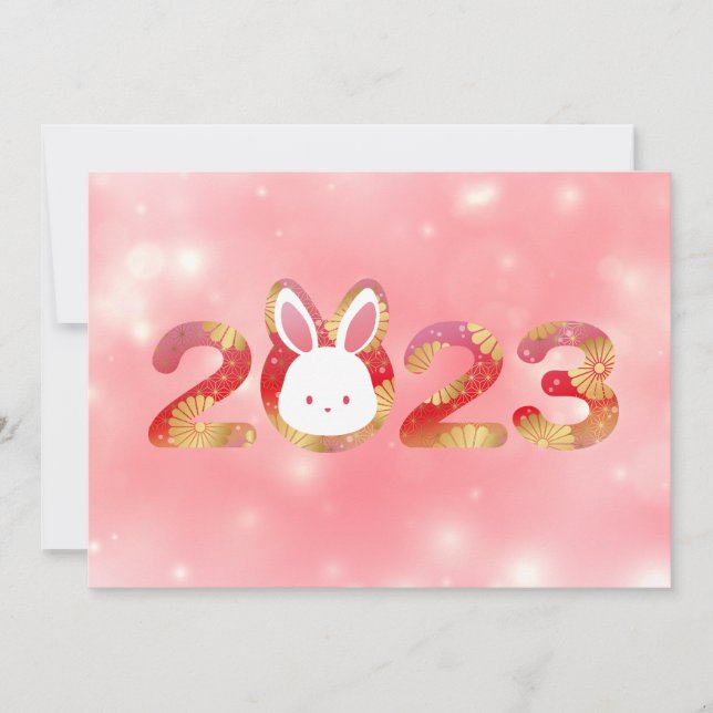 2023, Chinese New Year, Rabbit  Invitation (Front)