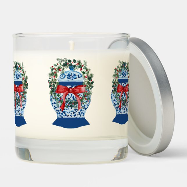 2023 Christmas Ginger Jars Jar Wreath Scented Candle (Lid)