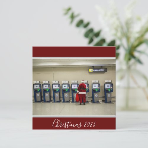 2023 Christmas Santa Claus at Automated Teller Holiday Card
