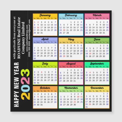 2023 Colorful Calendar Modern Business Magnetic