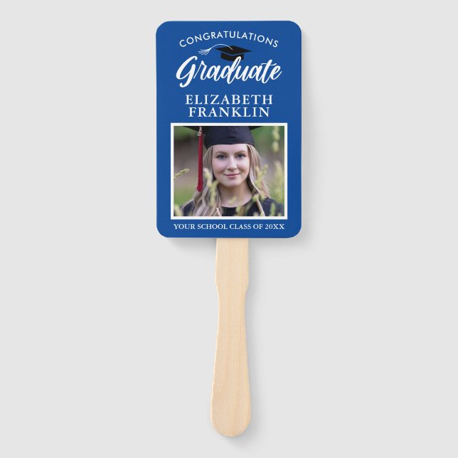 2023 Congrats Graduation School Colors Photo Hand  Fan (Front)