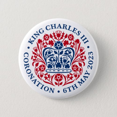 2023 Coronation Pin Badge Red and Blue