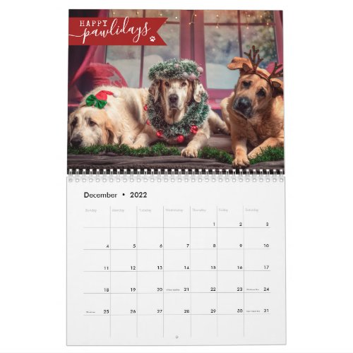 2023 Custom Dog Photo 1 Image Per Month Cute Calendar