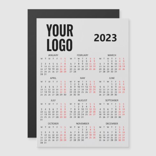 2023 Custom Printed Logo Grey Magnetic Calendar