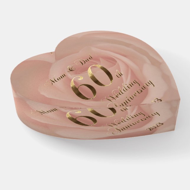 2023 Diamond Wedding 60th Anniversary Parents Paperweight (Angled)