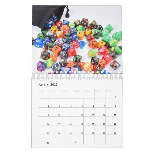 2023 dice calendar