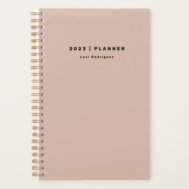 2023 Dusty Pink Weekly Monthly Start Anytime Planner (Front)