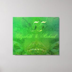 2023 Emerald Wedding 55th Wedding Anniversary Canvas Print