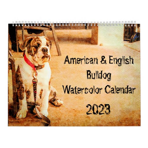 2023 English Bulldog British American Bully Gift Calendar