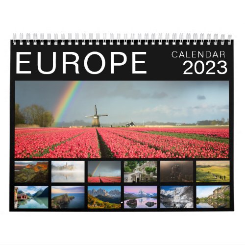 2023 Europe landscape photography black Calendar