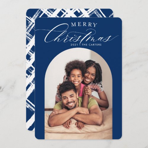 2023 FAMILY PHOTO CARD christmas arch frame navy