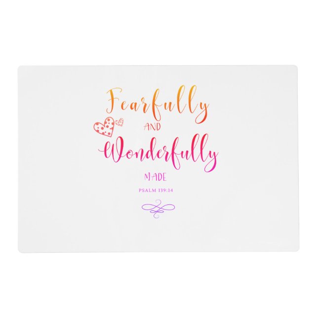 2023 Fearfully And Wonderfully Made  Placemat (Front)